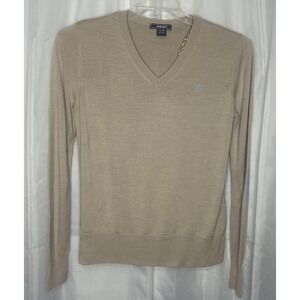 Ariat Sweater Women's XL Merino Wool V-Neck  with Elbow Patches